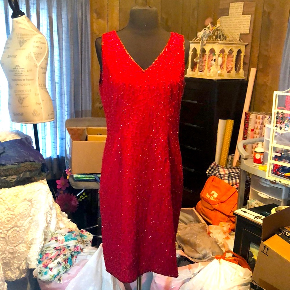 Beautiful Red Beaded Dress